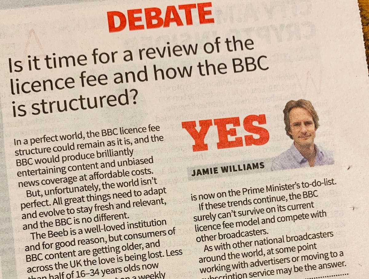 Jamie talks BBC in City A.M